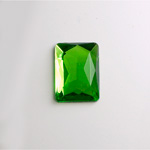 Glass Flat Back Foiled Rauten Rose - Cushion 18x13MM PERIDOT