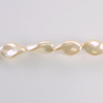 Czech Glass Pearl Bead - Twisted Baroque 13x8MM WHITE 70401