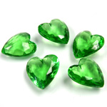 Glass Point Back Tin Table Cut (TTC) Unfoiled - Heart Shape 18x16MM PERIDOT