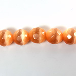 Fiber Optic Synthetic Cat's Eye Bead - Round Faceted 10MM CAT'S EYE PEACH