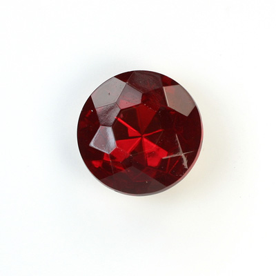 Glass Point Back Tin Table Cut (TTC) Foiled - Round 20MM RUBY