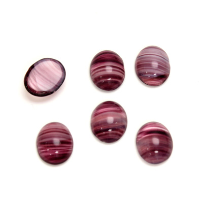 Glass Medium Dome Cabochon - Oval 10x8MM PORPHYR AMETHYST