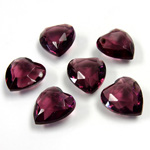 Glass Point Back Tin Table Cut (TTC) Unfoiled - Heart Shape 15x14MM AMETHYST