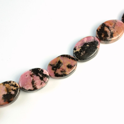 Gemstone Bead - Flat Top Oval 14x10MM RHODONITE