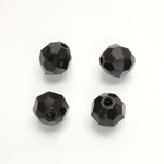 Plastic Bead - Opaque Faceted Round 10MM JET