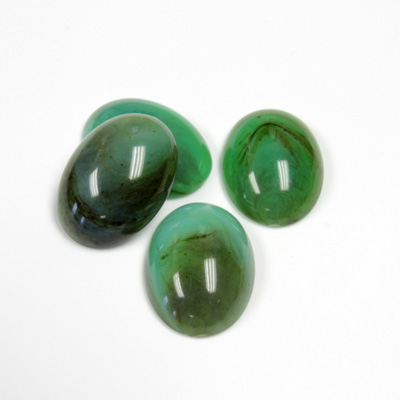 Italian Plastic Flat Back Cabochon - Oval 18x13MM JADE MATRIX SWIRL (3982)