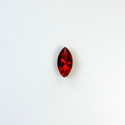 Glass Point Back Foiled Tin Table Cut (TTC) Stone - Navette 06x3MM RUBY