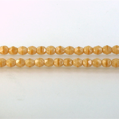 Czech Glass Fire Polish Bead - Round 04MM MOONSTONE BEIGE