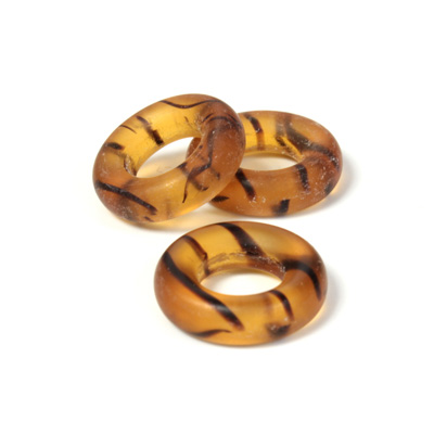 Czech Pressed Glass Ring - 14MM MATTE TORTOISE