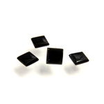 Glass Low Dome Buff Top Cabochon - Square 07x7MM JET