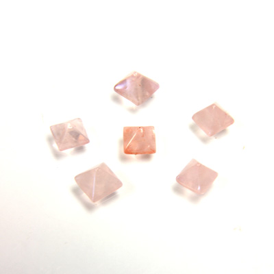 Gemstone Cabochon - Square Pyramid Top 04x4MM ROSE QUARTZ