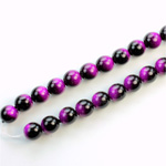 Czech Pressed Glass Bead - Smooth 2-Color Round 06MM COATED BLACK-VIOLET