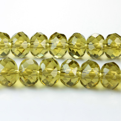 Chinese Cut Crystal Bead - Rondelle 06x8MM OLIVENE