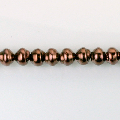 Czech Glass Pearl Bead - Snail Shell 06MM DARK BROWN 70419