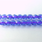 Czech Glass Fire Polish Bead - Round 06MM SAPPHIRE PURPLE LINE