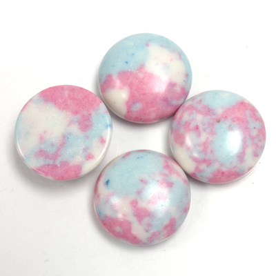 Synthetic Cabochon - Round 15MM Matrix SX06 PINK-BLUE-WHITE