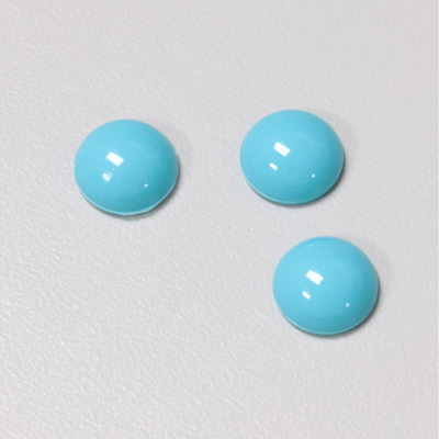 Plastic Flat Back Opaque Cabochon - Round 11MM TURQUOISE