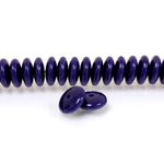 Czech Pressed Glass Bead - Smooth Rondelle 8MM DARK BLUE