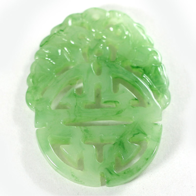 Plastic Oriental Caved Series Flat Back Stone/Pendant 60x42MM JADE