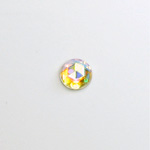 Glass Flat Back Foiled Rauten Rose - Round 08MM CRYSTAL AB