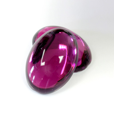 Plastic Flat Back Foiled Cabochon - Oval 25x18MM AMETHYST