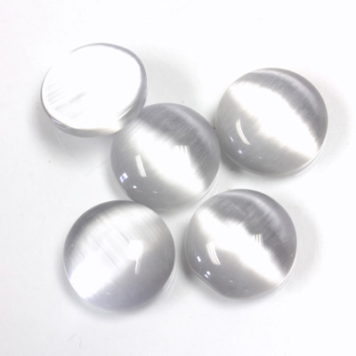 Fiber-Optic Cabochon - Round 13MM CAT'S EYE LT GREY