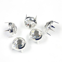 Preciosa Crystal Metal 4 Prong Rivet MC Chaton 34SS CRYSTAL-SILVER