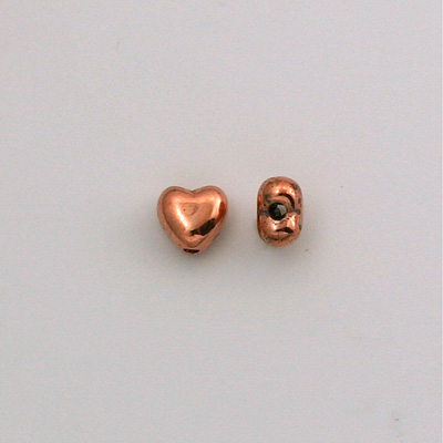 Metalized Plastic Smooth Bead - Heart 06MM COPPER