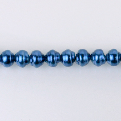 Czech Glass Pearl Bead - Snail Shell 06MM NAVY 70467