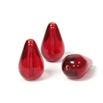 Czech Pressed Glass Bead - Smooth Pear 18x11MM RUBY