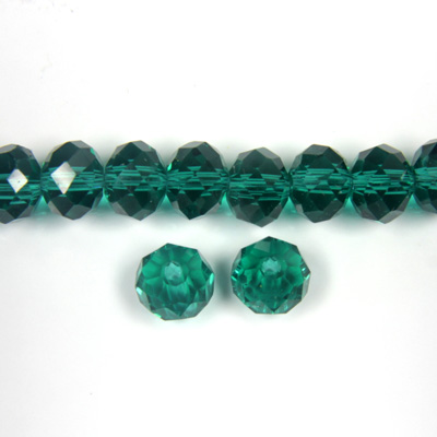 Chinese Cut Crystal Bead - Rondelle 06x8MM TEAL