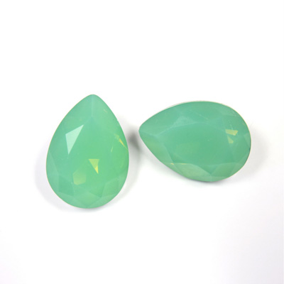 Cut Crystal Point Back Fancy Stone Foiled - Pear 18x13MM OPAL GREEN