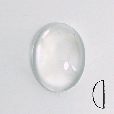 Plastic Flat Back Transparent Unfoiled Cabochon - Oval 30x22MM CRYSTAL