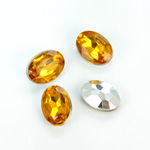 Plastic Point Back Foiled Stone - Oval 14x10MM TOPAZ