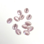 Fiber-Optic Flat Back Stone with Faceted Top and Table - Oval 06x4MM CAT'S EYE LT PURPLE