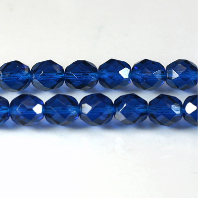 Czech Glass Fire Polish Bead - Round 08MM CAPRI BLUE