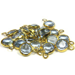 Plastic Channel Stone in Setting with 1 Loop 6MM LT SAPPHIRE-Brass