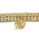 Czech Rhinestone Rondelle - Square 04.5MM CRYSTAL-GOLD
