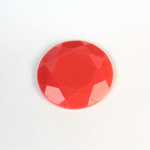 Plastic Flat Back Rose Cut Rhinestone - Round 25MM CORAL