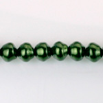 Czech Glass Pearl Bead - Snail Shell 08MM HUNTER GREEN 70958