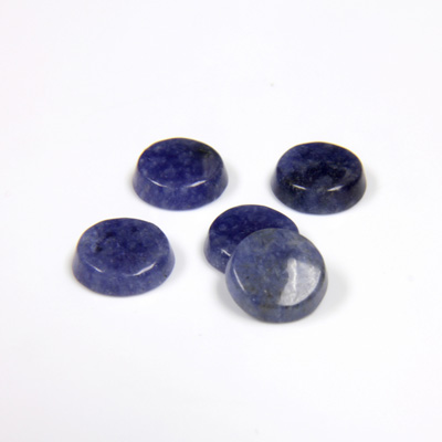 Gemstone Flat Back Single Bevel Buff Top Stone - Round 08MM SODALITE