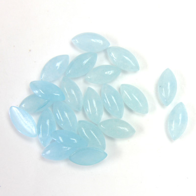 Gemstone Flat Back Cabochon - Navette 08x4MM QUARTZ DYED #136 AMAZONITE