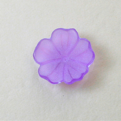 German Plastic Flower with Recess - Round 18MM MATTE LT AMETHYST