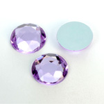 Plastic Flat Back Foiled Rose Cut Rhinestone - Round 18MM LT AMETHYST