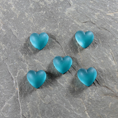 Glass Cabochon - Heart 08MM MATTE ZIRCON Foiled