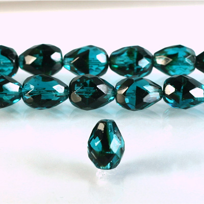 Czech Glass Fire Polish Bead - Pear 13x10MM BLUE TORTOISE