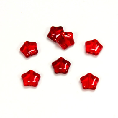 Czech Pressed Glass Bead - Star 08MM RUBY