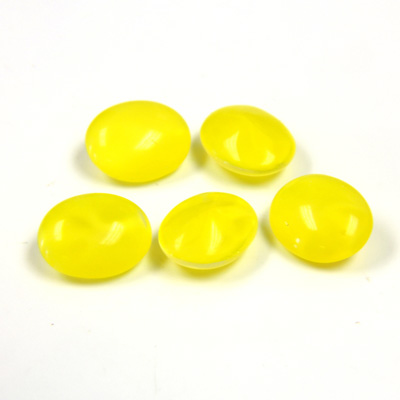 Glass Point Back Buff Top Stone Opaque Doublet - Oval 10x8MM YELLOW MOONSTONE