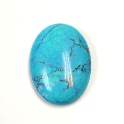 Gemstone Cabochon - Oval 30x22MM HOWLITE DYED CHINESE TURQ