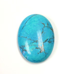 Gemstone Cabochon - Oval 30x22MM HOWLITE DYED CHINESE TURQ